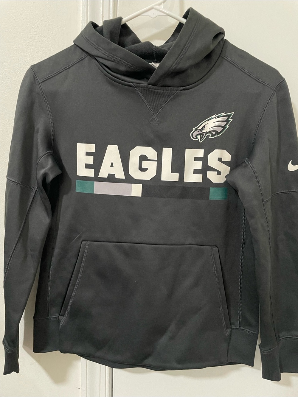NFL Black Philadelphia Eagles Pullover Hoodie with Green & White Accents